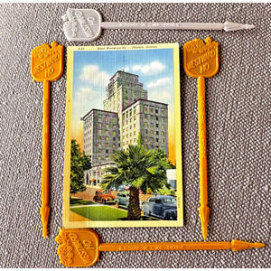 Vintage Westward Ho Hotel Memorabilia 4 Swizzle Sticks Postcard Arizona History